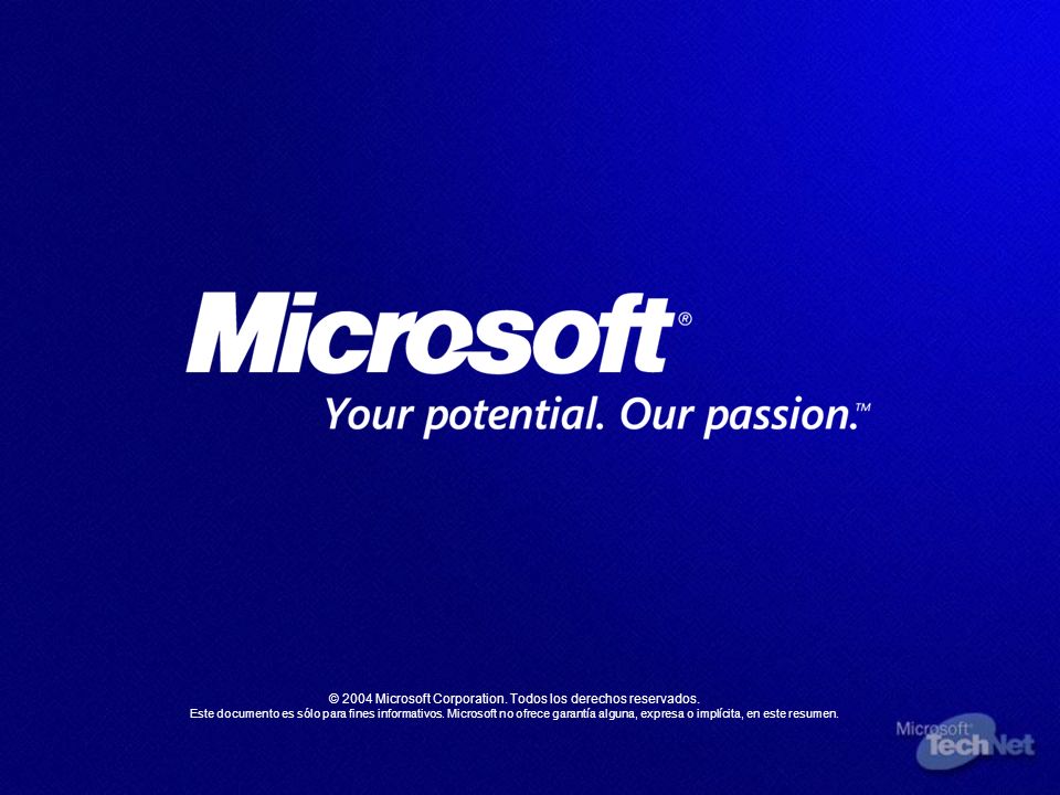 © 2004 Microsoft Corporation. Todos los derechos reservados.