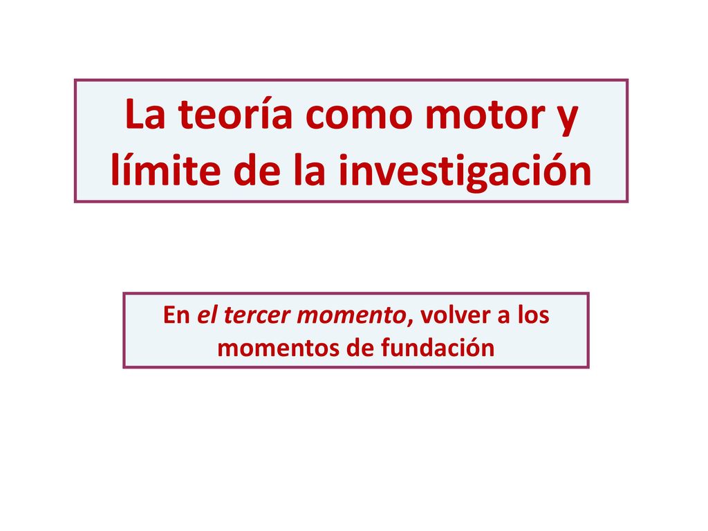 La teoría como motor y límite de la investigación