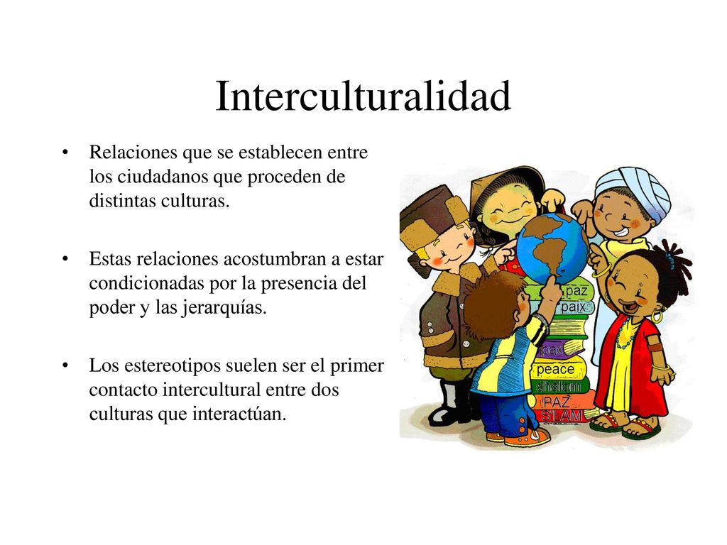 Interculturalidad Relaciones que se establecen entre los ciudadanos que proceden de distintas culturas.