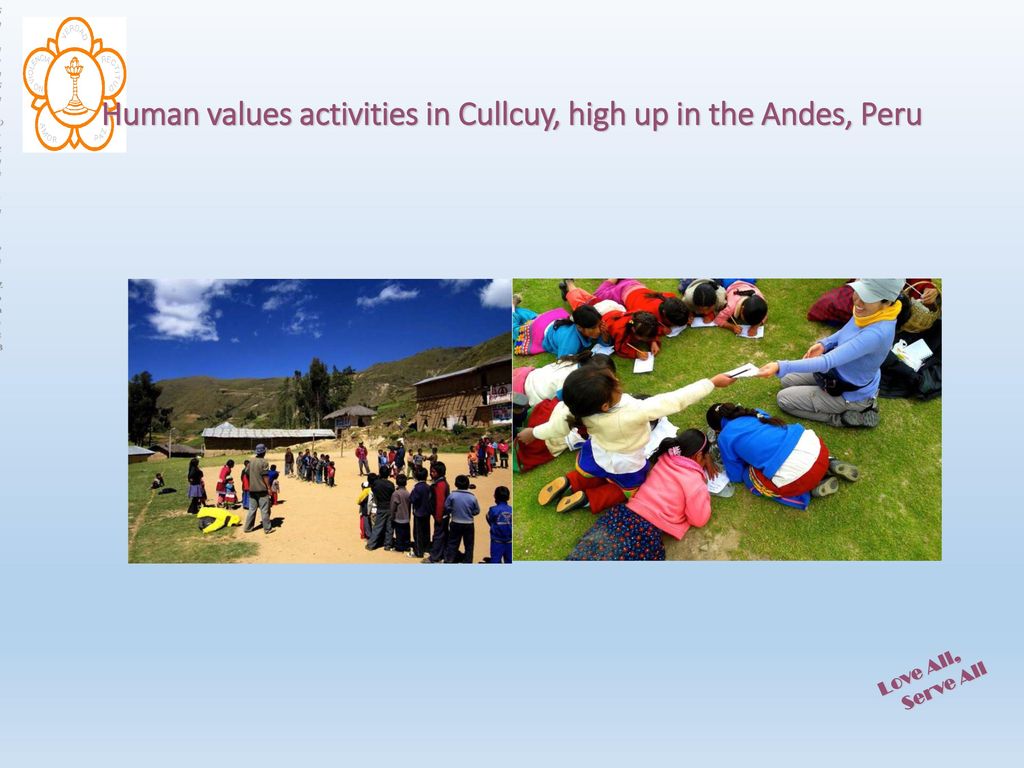 Human values activities in Cullcuy, high up in the Andes, Peru