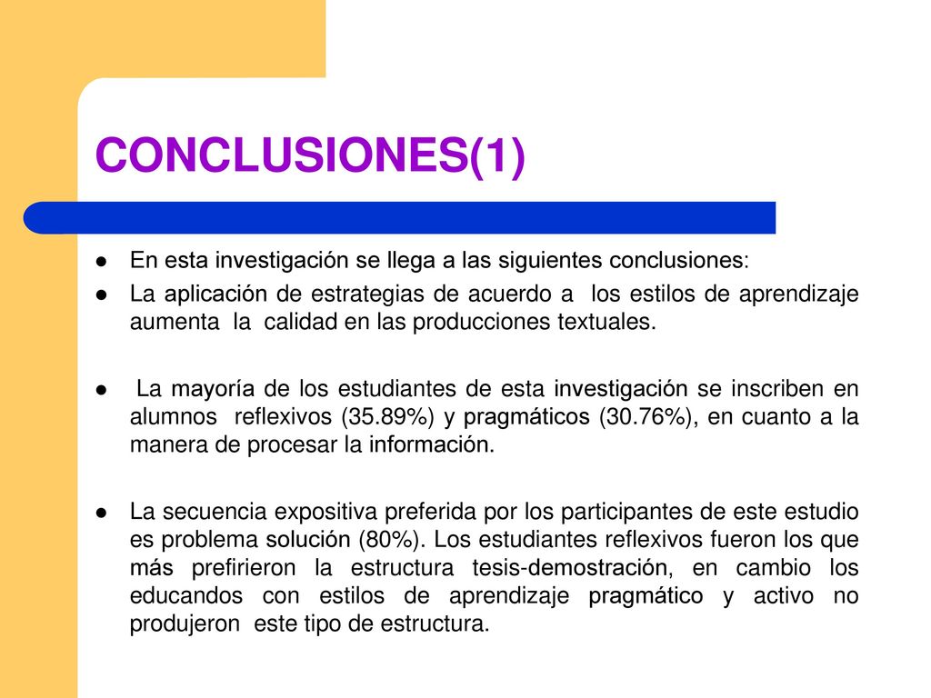 CONCLUSIONES(1) En esta investigación se llega a las siguientes conclusiones: