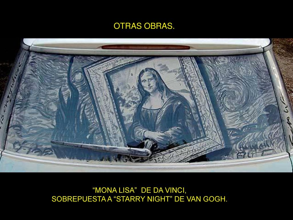 MONA LISA DE DA VINCI, SOBREPUESTA A STARRY NIGHT DE VAN GOGH.