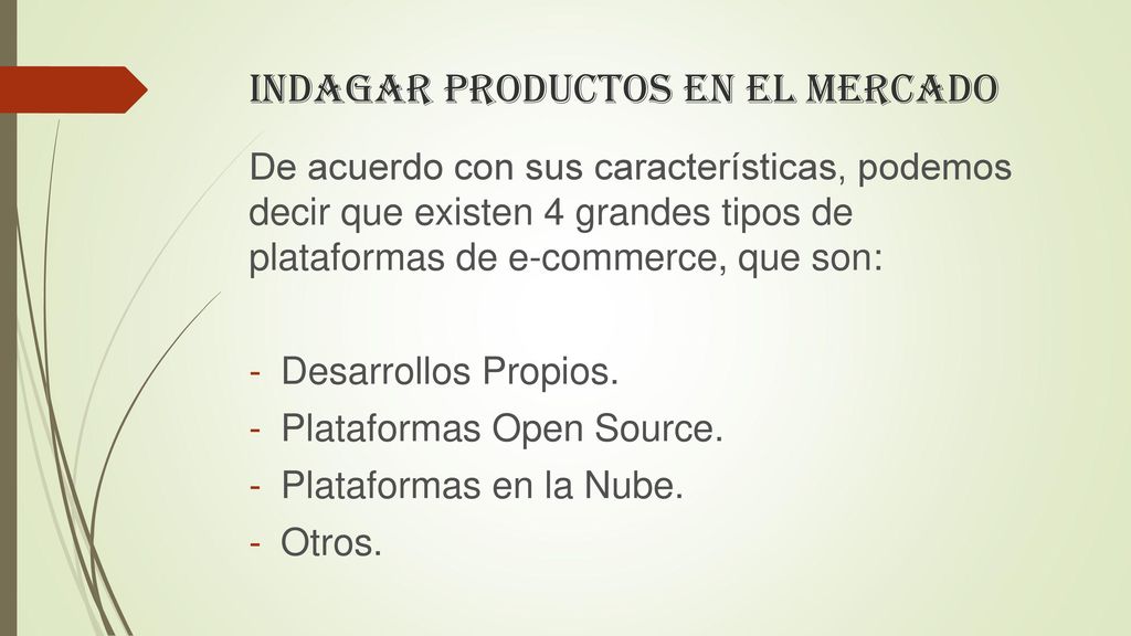 Indagar productos en el mercado
