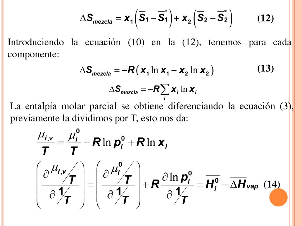 (12) Introduciendo la ecuación (10) en la (12), tenemos para cada componente: (13)