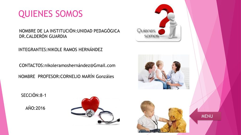QUIENES SOMOS NOMBRE DE LA INSTITUCIÓN:UNIDAD PEDAGÓGICA DR.CALDERÓN GUARDIA. INTEGRANTES:NIKOLE RAMOS HERNÁNDEZ.