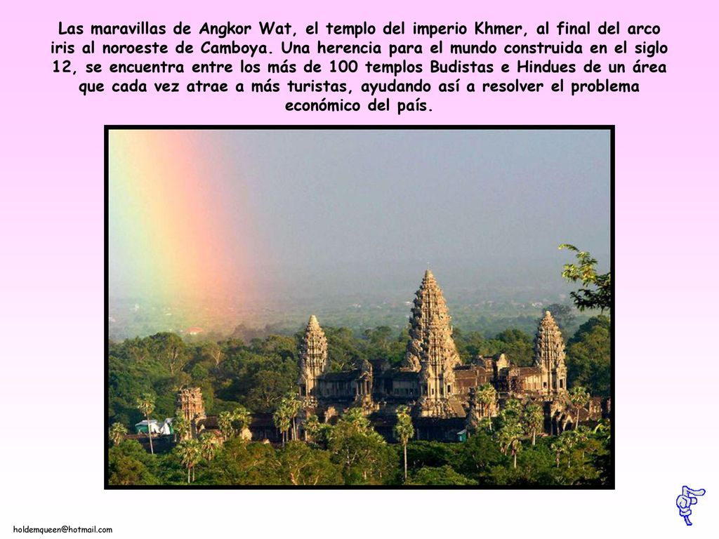Las maravillas de Angkor Wat, el templo del imperio Khmer, al final del arco iris al noroeste de Camboya.