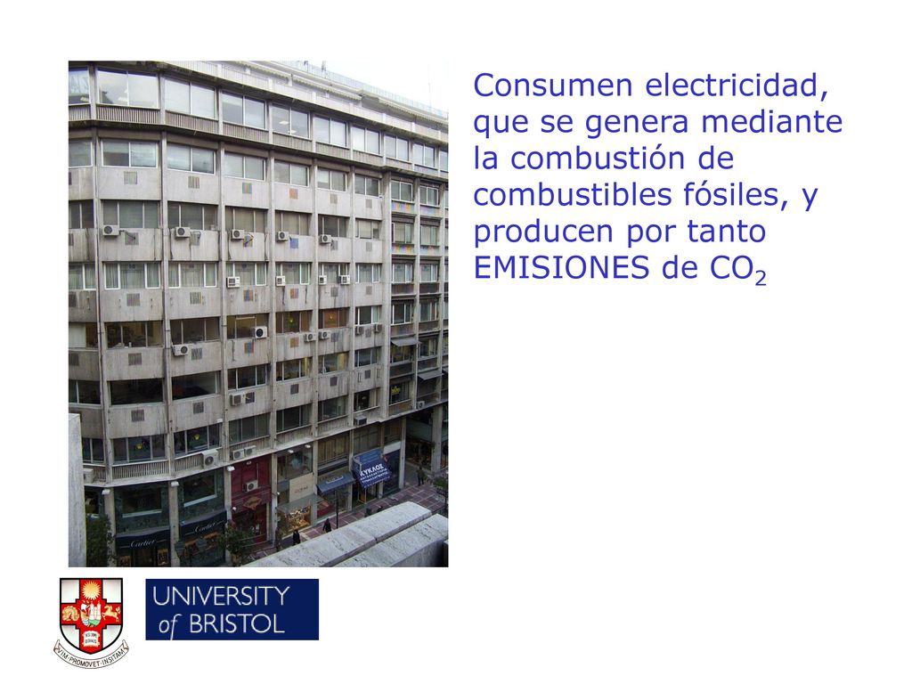 Consumen electricidad, que se genera mediante la combustión de combustibles fósiles, y producen por tanto EMISIONES de CO2