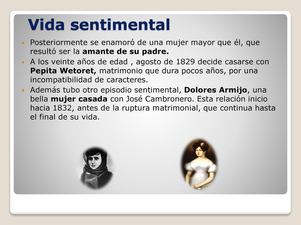 Vida sentimental Posteriormente se enamoró de una mujer mayor que él, que resultó ser la amante de su padre.