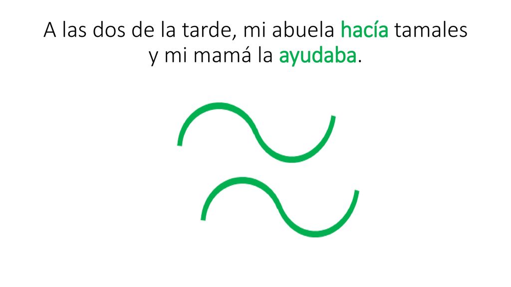 A las dos de la tarde, mi abuela hacía tamales y mi mamá la ayudaba.