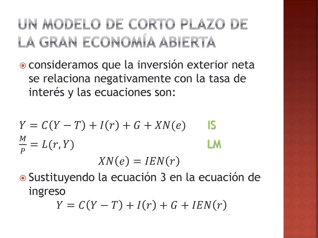 Un modelo de corto plazo de la gran economía abierta
