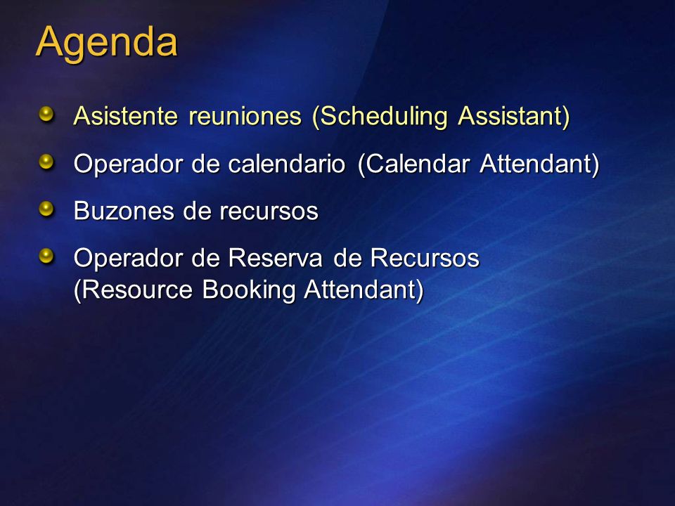 Agenda Asistente reuniones (Scheduling Assistant)