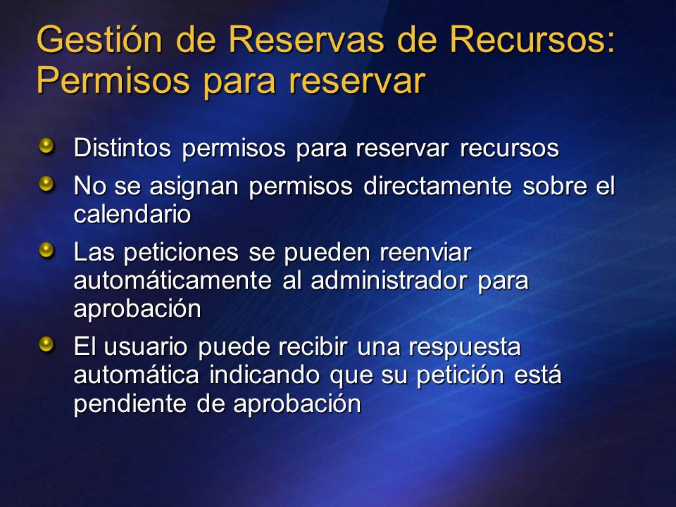 Gestión de Reservas de Recursos: Permisos para reservar