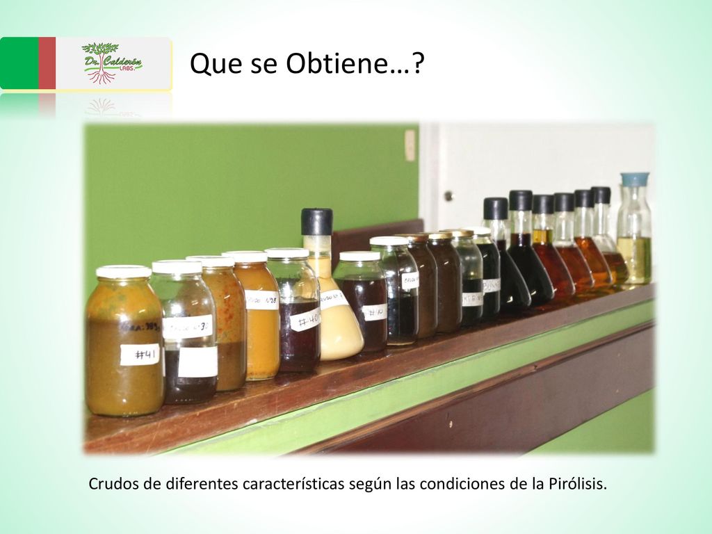 Que se Obtiene… Crudos de diferentes características según las condiciones de la Pirólisis.