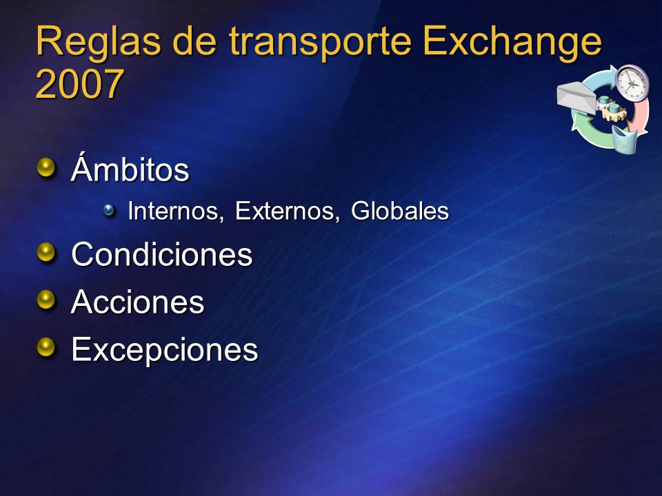 Reglas de transporte Exchange 2007