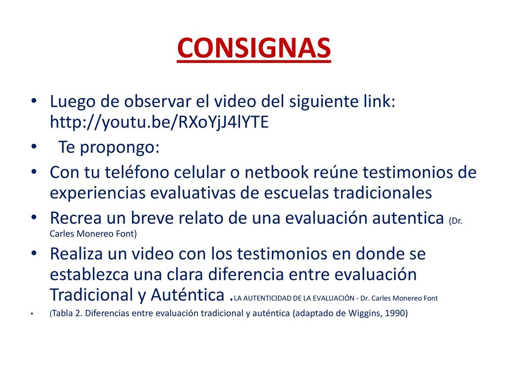 CONSIGNAS Luego de observar el video del siguiente link:   Te propongo: