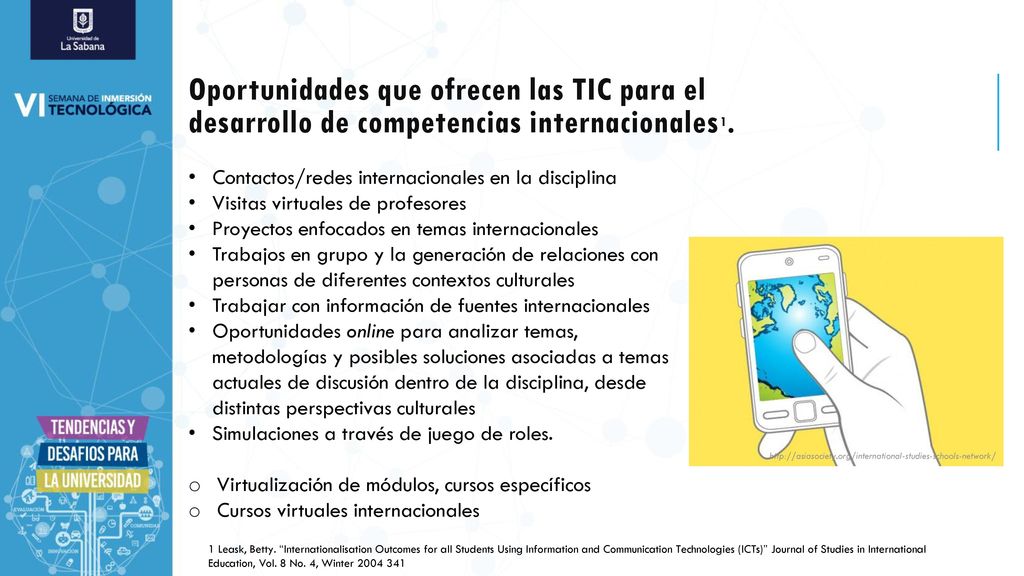 Oportunidades que ofrecen las TIC para el desarrollo de competencias internacionales1.