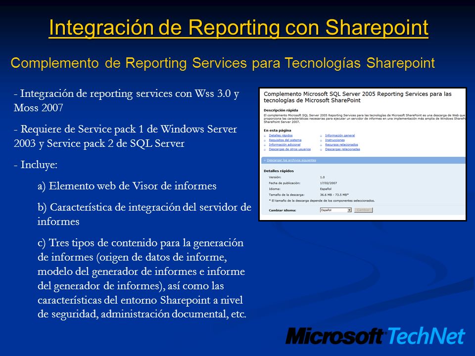 Integración de Reporting con Sharepoint