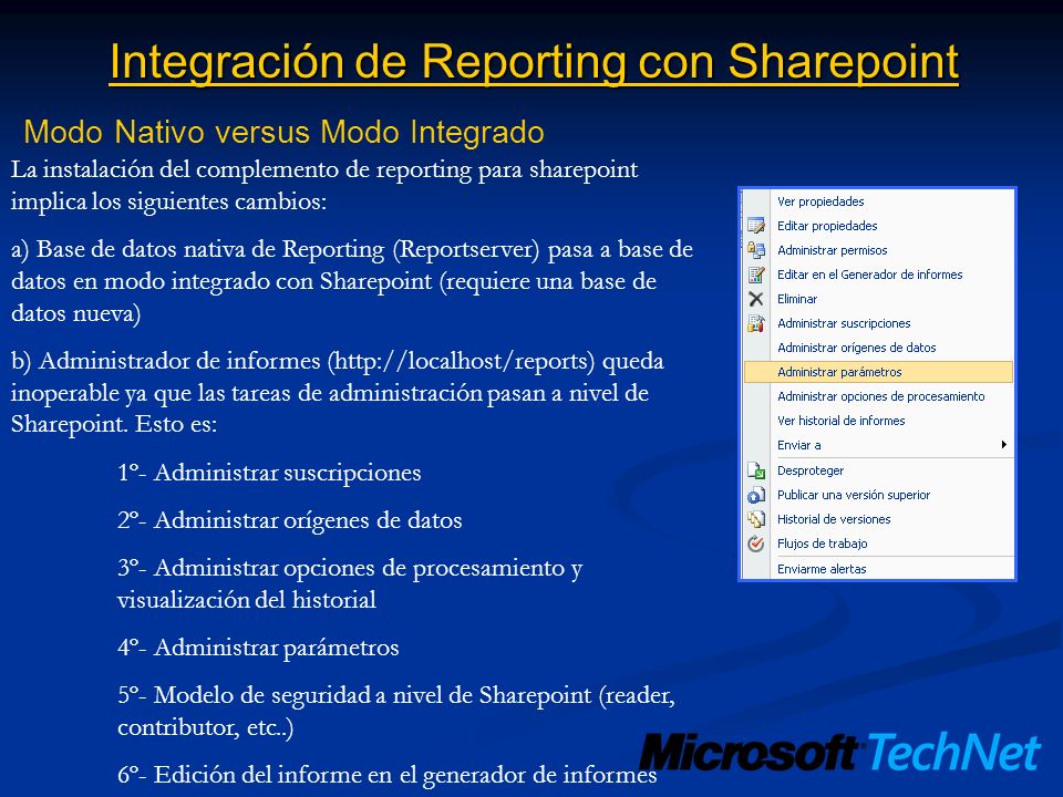 Integración de Reporting con Sharepoint