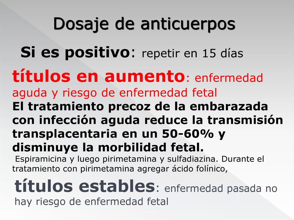 títulos en aumento: enfermedad aguda y riesgo de enfermedad fetal