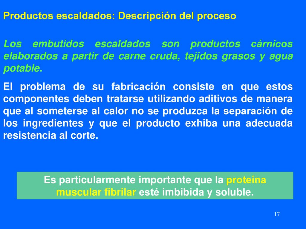 Productos escaldados: Descripción del proceso