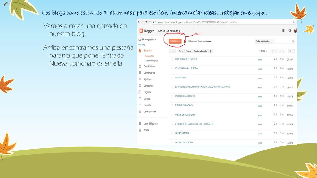 Los blogs como estímulo al alumnado para escribir, intercambiar ideas, trabajar en equipo…