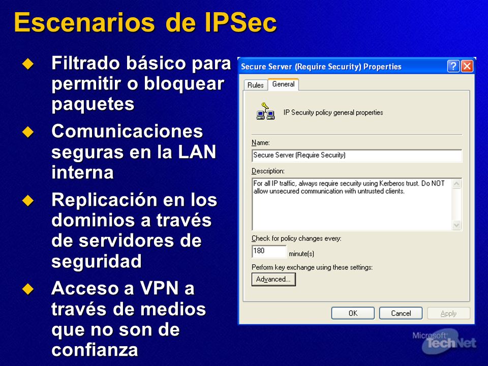 Escenarios de IPSec Filtrado básico para permitir o bloquear paquetes