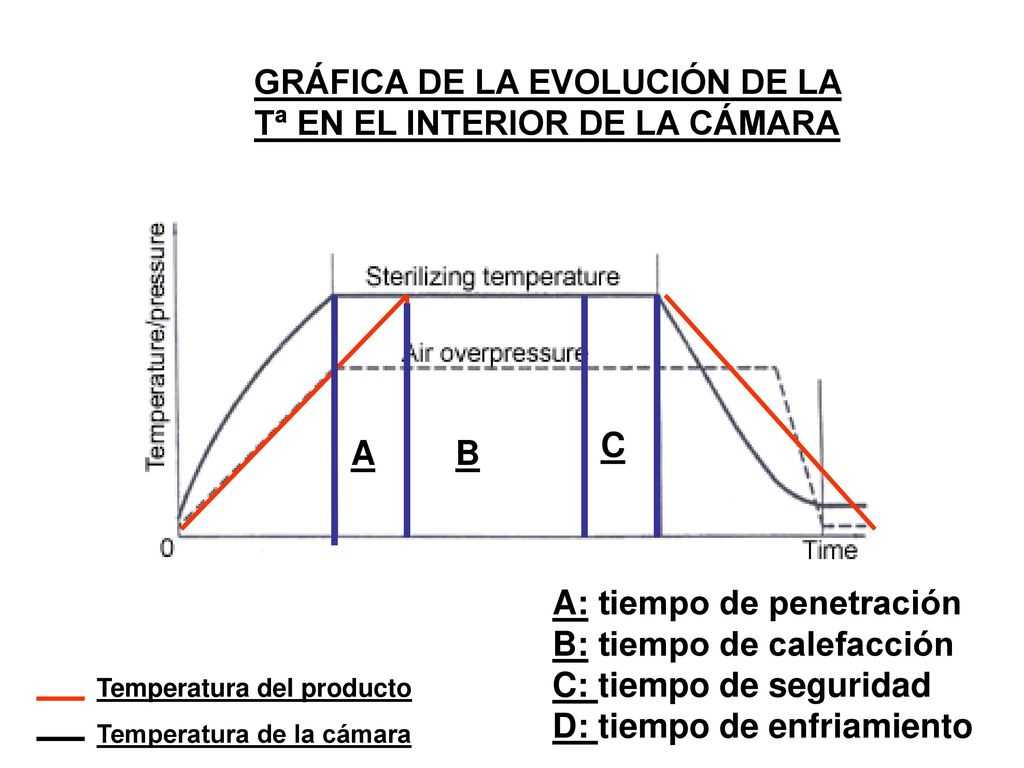 GRÁFICA DE LA EVOLUCIÓN DE LA Tª EN EL INTERIOR DE LA CÁMARA