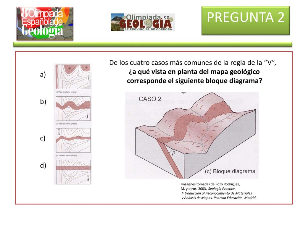 PREGUNTA 2 De los cuatro casos más comunes de la regla de la V ,