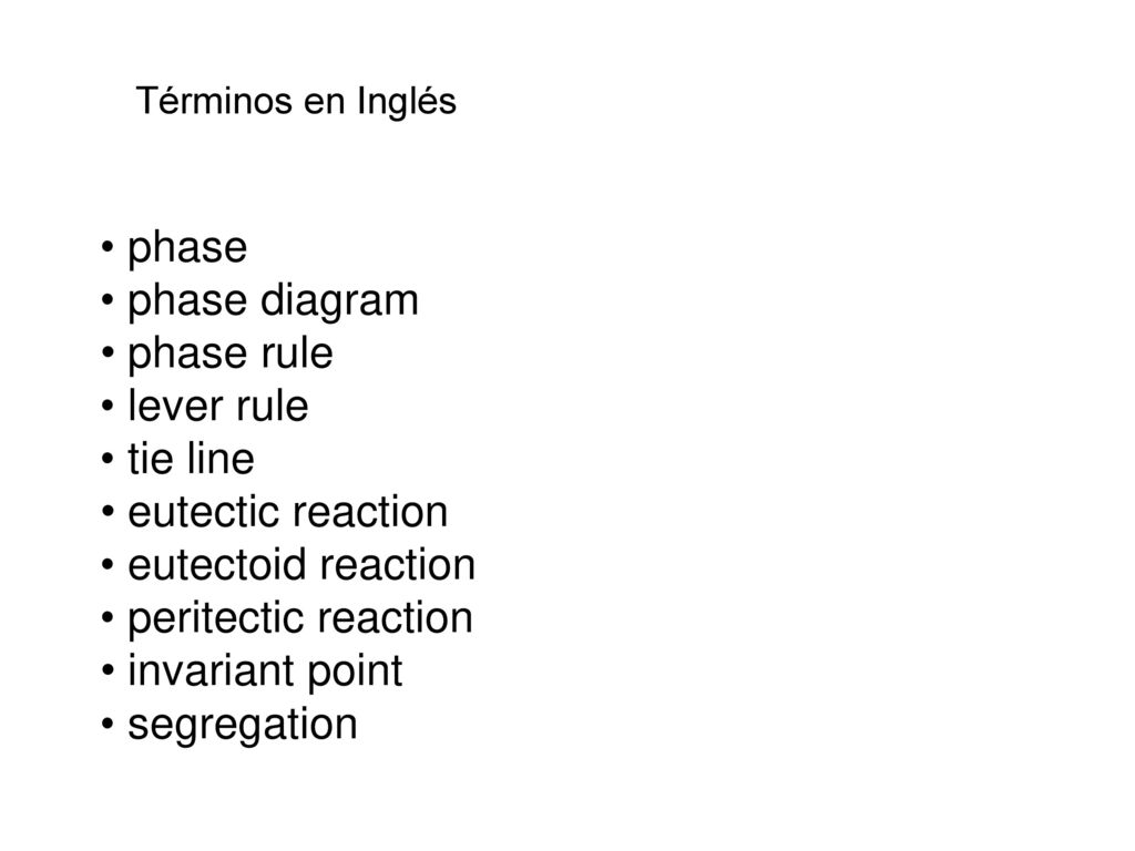 phase phase diagram phase rule lever rule tie line eutectic reaction