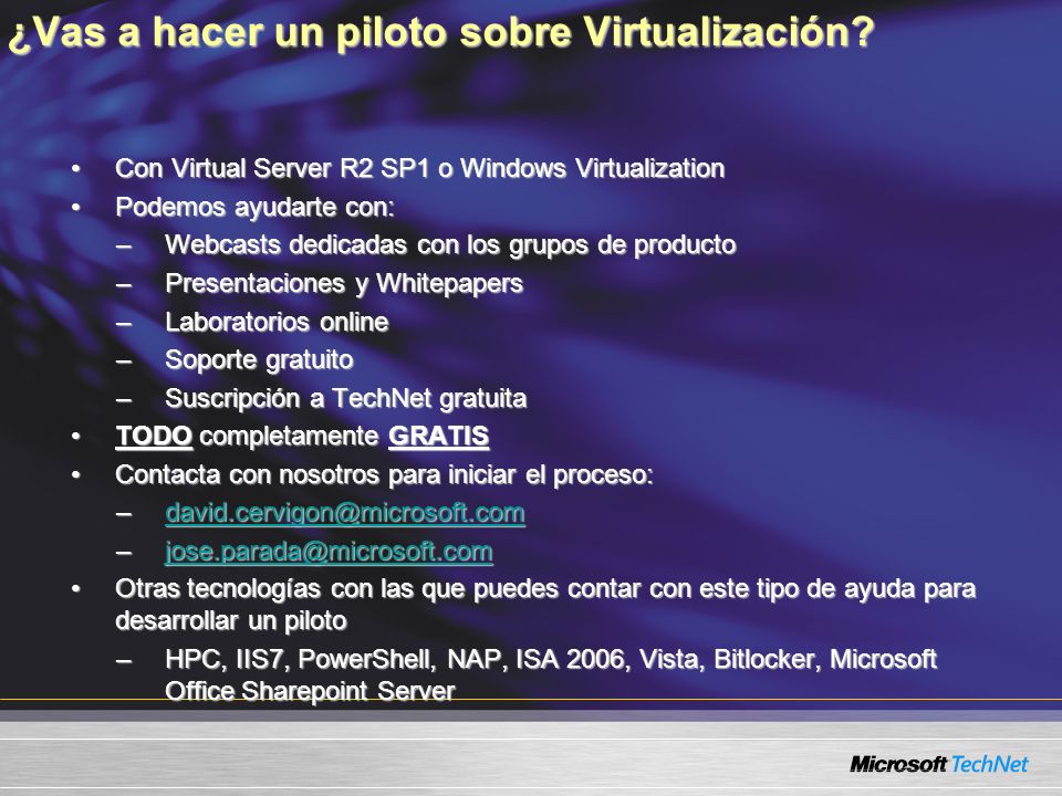 ¿Vas a hacer un piloto sobre Virtualización