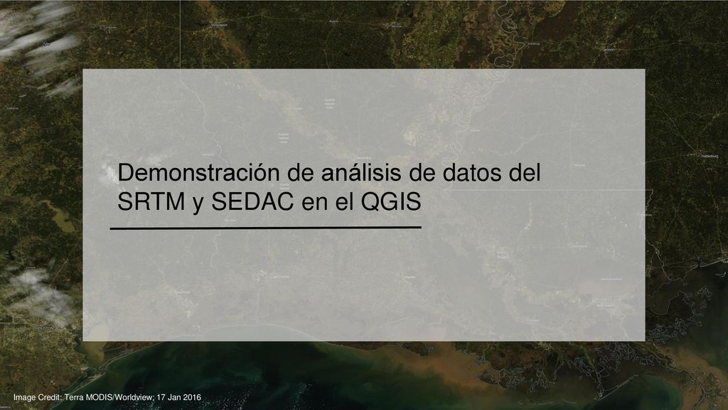 Demonstración de análisis de datos del SRTM y SEDAC en el QGIS