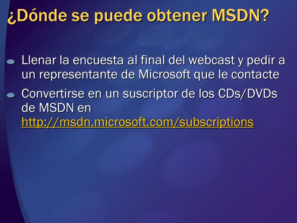 ¿Dónde se puede obtener MSDN