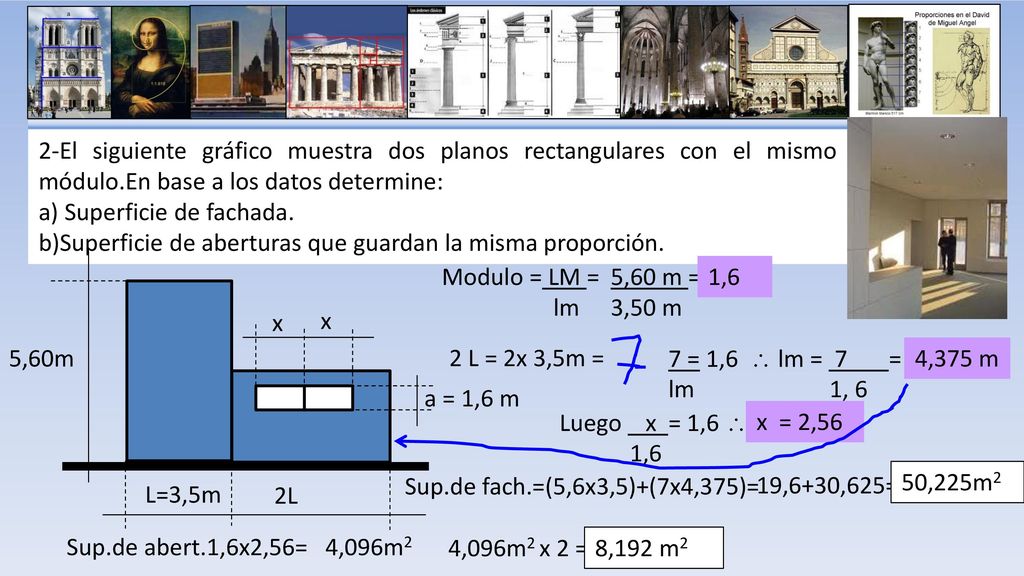2-El siguiente gráfico muestra dos planos rectangulares con el mismo módulo.En base a los datos determine: