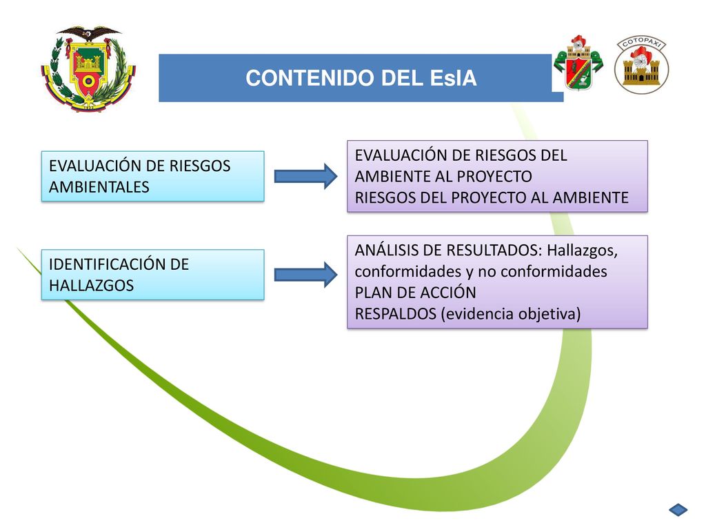 CONTENIDO DEL EsIA EVALUACIÓN DE RIESGOS DEL AMBIENTE AL PROYECTO