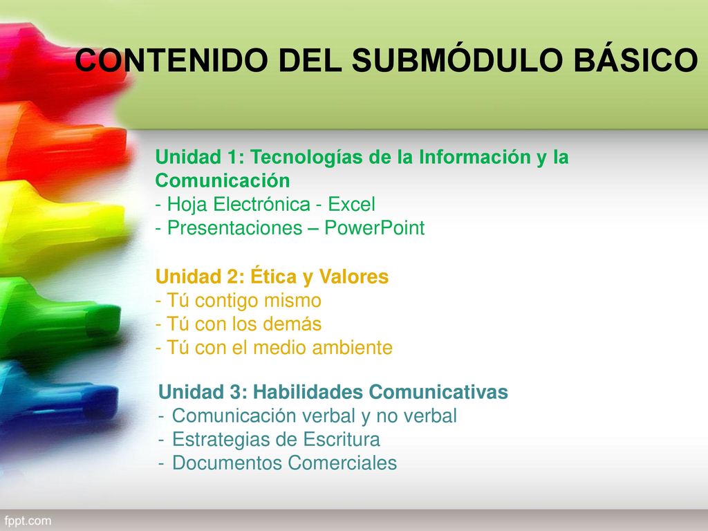 CONTENIDO DEL SUBMÓDULO BÁSICO