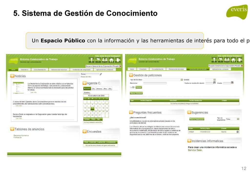 Un Espacio Público con la información y las herramientas de interés para todo el personal de la organización