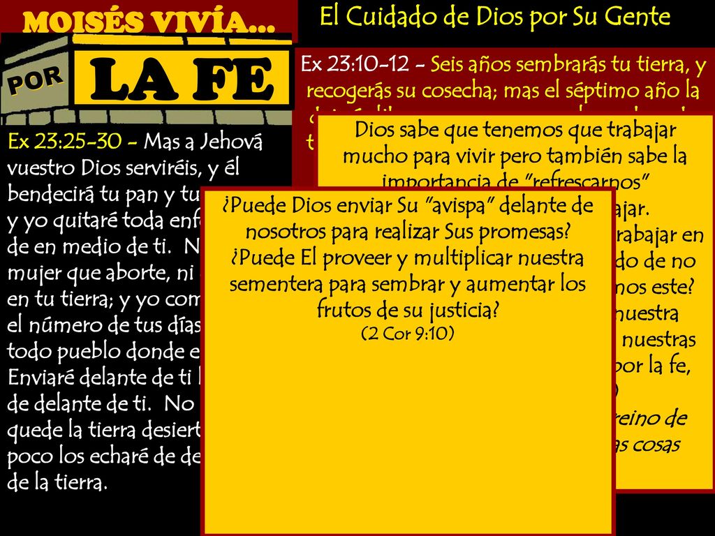LA FE MOISÉS VIVÍA… El Cuidado de Dios por Su Gente POR