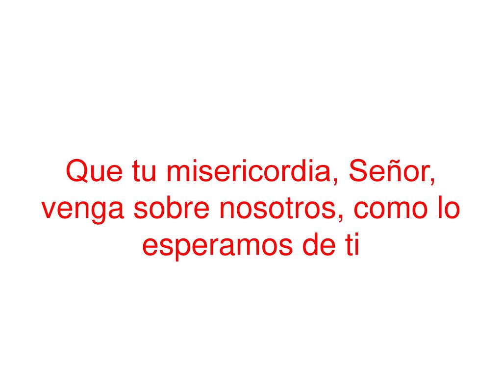 Que tu misericordia, Señor, venga sobre nosotros, como lo esperamos de ti