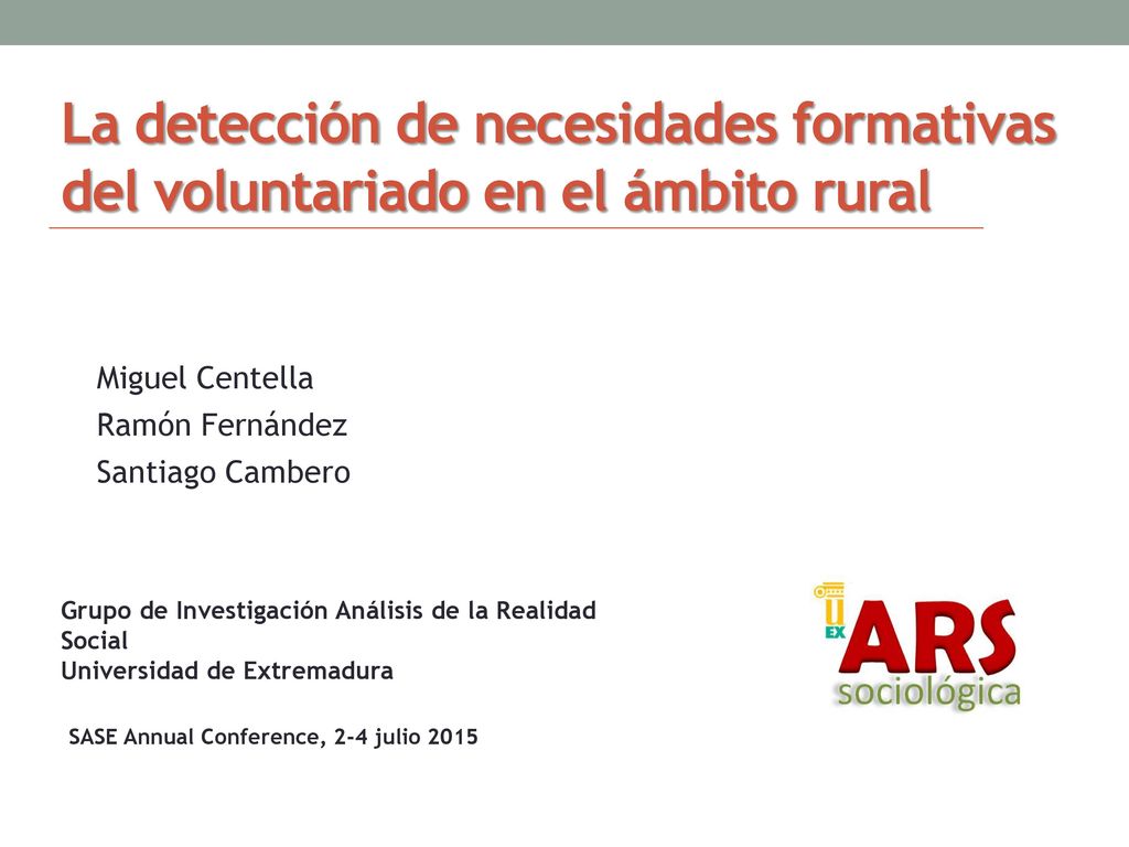 La detección de necesidades formativas del voluntariado en el ámbito rural