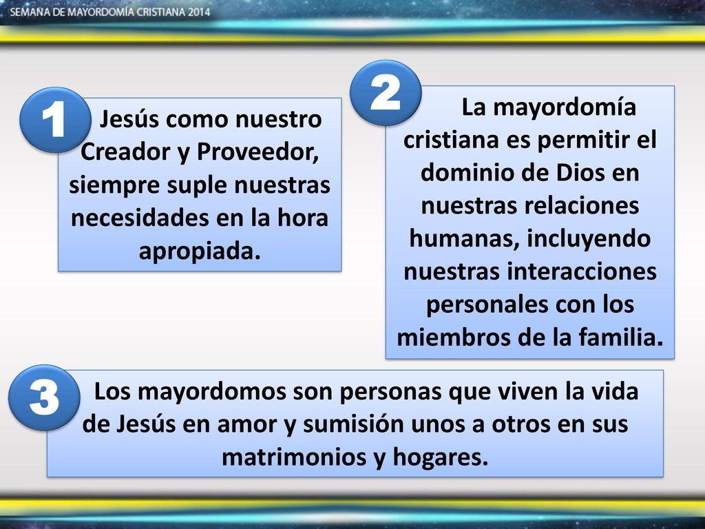 La mayordomía cristiana es permitir el dominio de Dios en nuestras relaciones humanas, incluyendo nuestras interacciones personales con los miembros de la familia.
