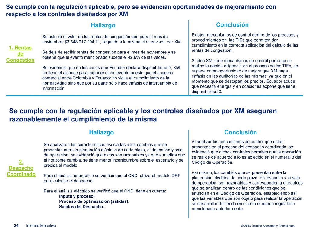 Se cumple con la regulación aplicable, pero se evidencian oportunidades de mejoramiento con respecto a los controles diseñados por XM
