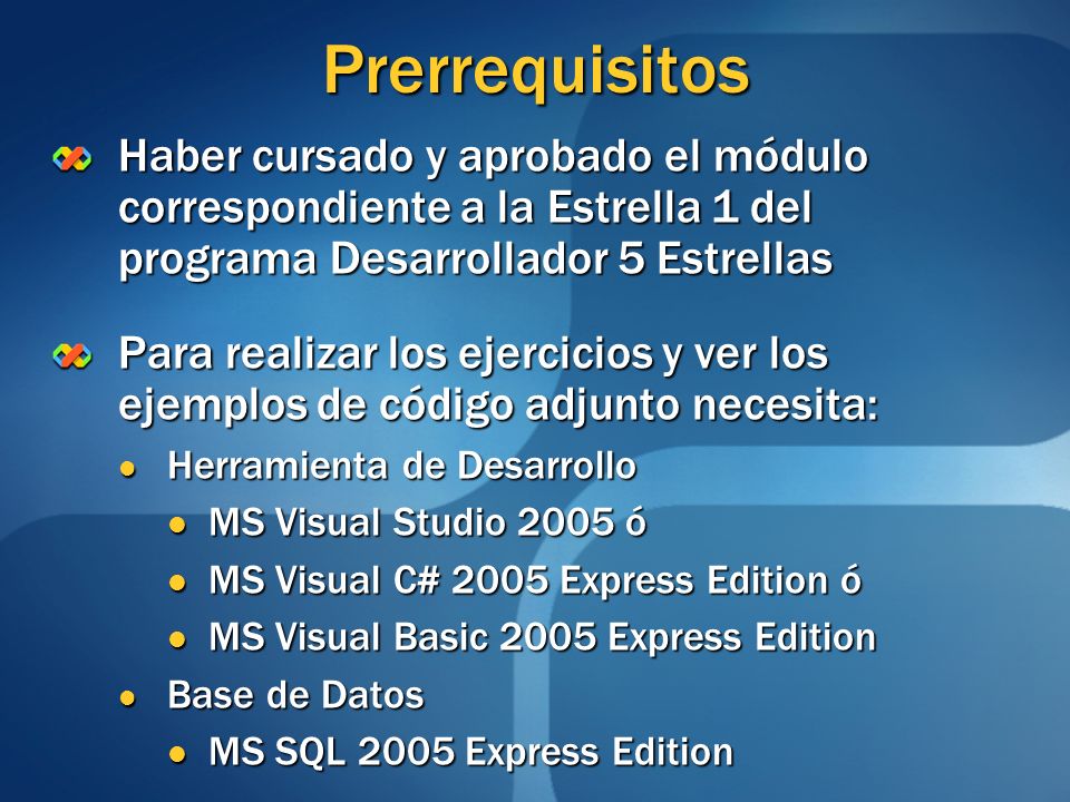 Prerrequisitos Haber cursado y aprobado el módulo correspondiente a la Estrella 1 del programa Desarrollador 5 Estrellas.