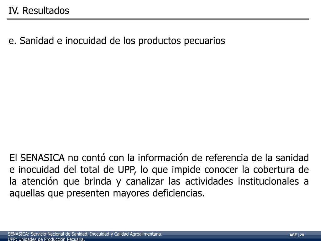 e. Sanidad e inocuidad de los productos pecuarios