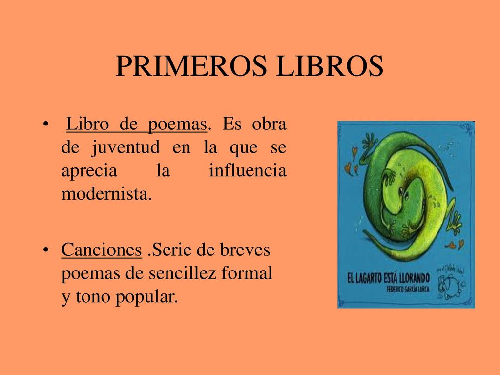 PRIMEROS LIBROS Libro de poemas. Es obra de juventud en la que se aprecia la influencia modernista.