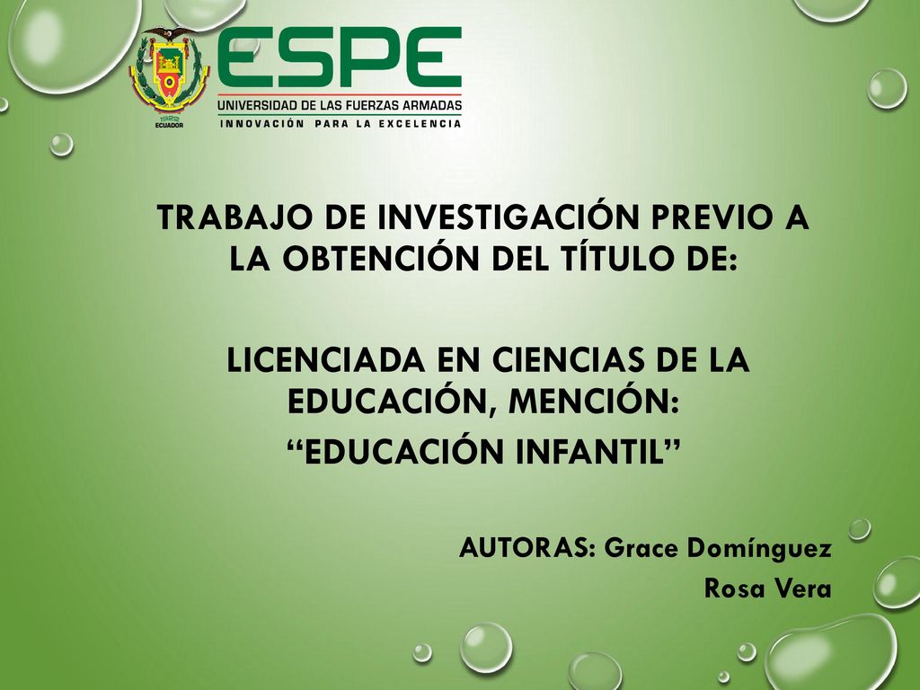 TRABAJO DE INVESTIGACIÓN PREVIO A LA OBTENCIÓN DEL TÍTULO DE: