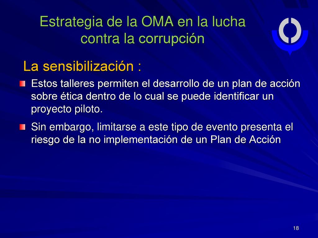 Estrategia de la OMA en la lucha contra la corrupción