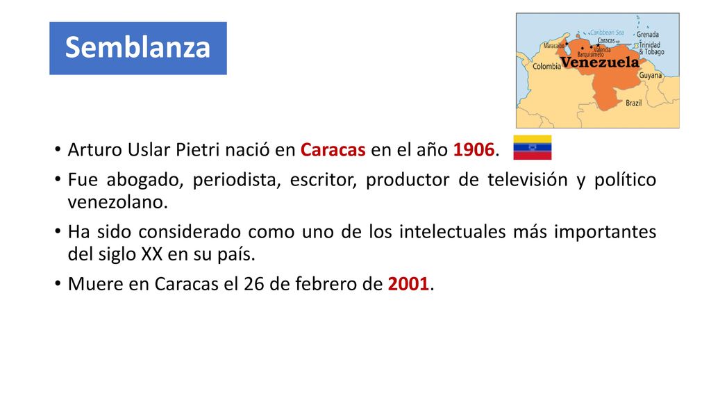 Semblanza Arturo Uslar Pietri nació en Caracas en el año 1906.