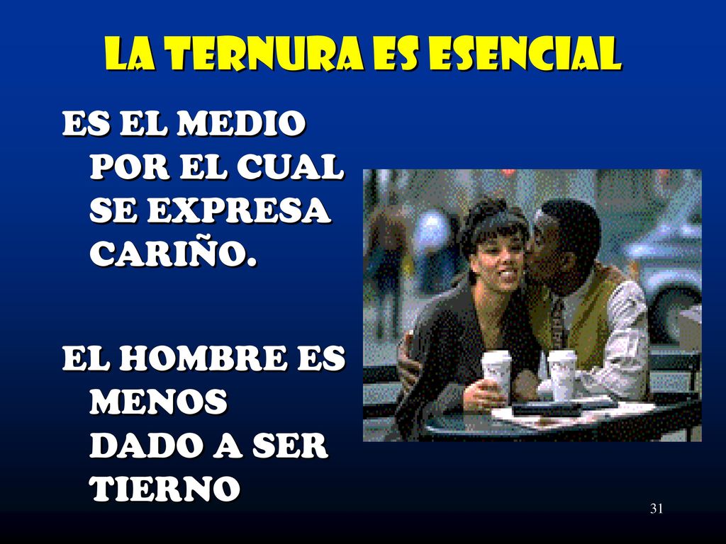 LA TERNURA ES ESENCIAL ES EL MEDIO POR EL CUAL SE EXPRESA CARIÑO.