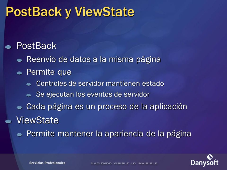 PostBack y ViewState PostBack ViewState