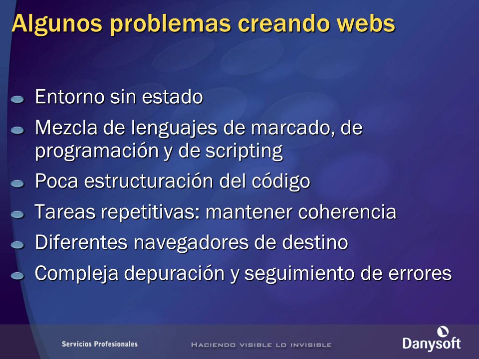 Algunos problemas creando webs